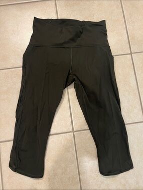 Lululemon Train Times Crop 17" Olive Green  High-Waist Cropped Leggings